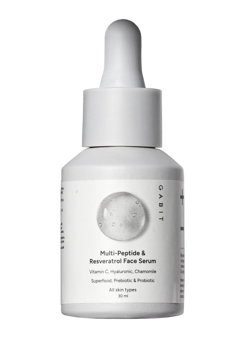 Multi-Peptide & Resveratrol Pro-ageing Serum For Wrinkles, Fine Lines, Dark Spots | Boosts Collagen | Normal, Oily, Dry, Sensitive Skin Types |Vit-C, Hyaluronic, Chamomile |For Women & Men, 30 ml
