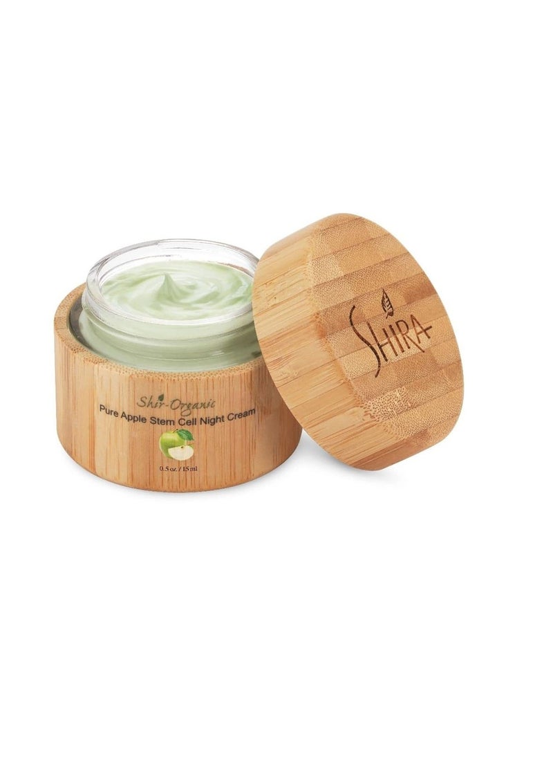 Shir-Organic Pure Apple Stem Cell Night Cream Lightweight Hyperpigmented Combination & Mature Skin Powerful Natural Source Skin Brighteners(15 ML)
