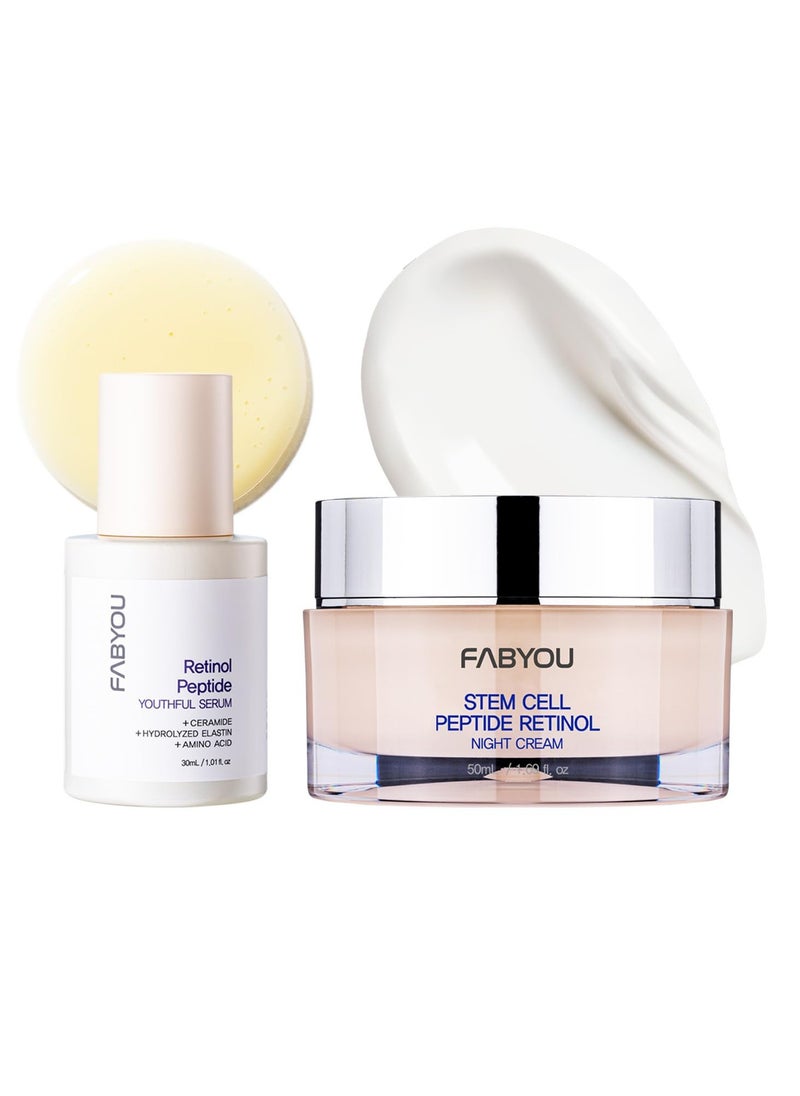 Fabyou Special Retinol Peptide Anti-Aging Korea Skin Care Night Care Set, Powerful Wrinkle Reduction & Skin Elasticity Boost with Retinol, Peptides| Fast Absorbing, Non-Sticky Formula for All Skin