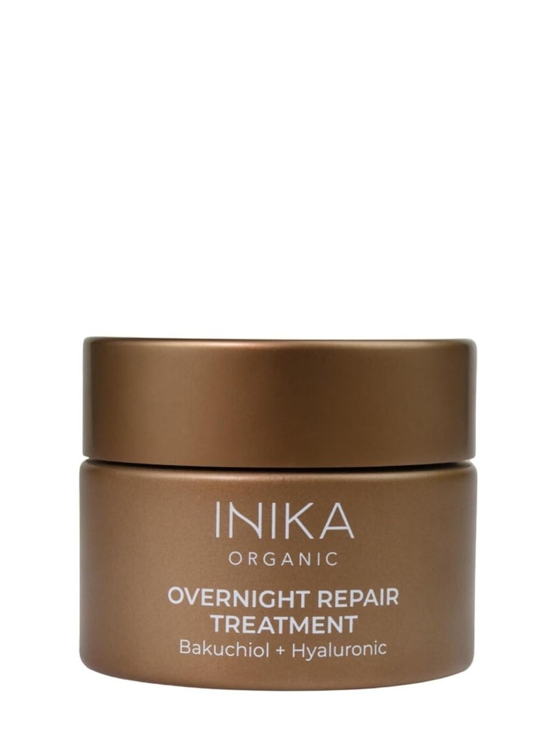 INIKA Organic Overnight Repair Treatment | Collagen Boosting, Skin Plumping and Deep Hydration face mask