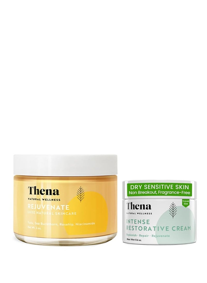 Thena Rejuvenate Facial Cream Moisturizer and Intense Restorative Cream Travel Size