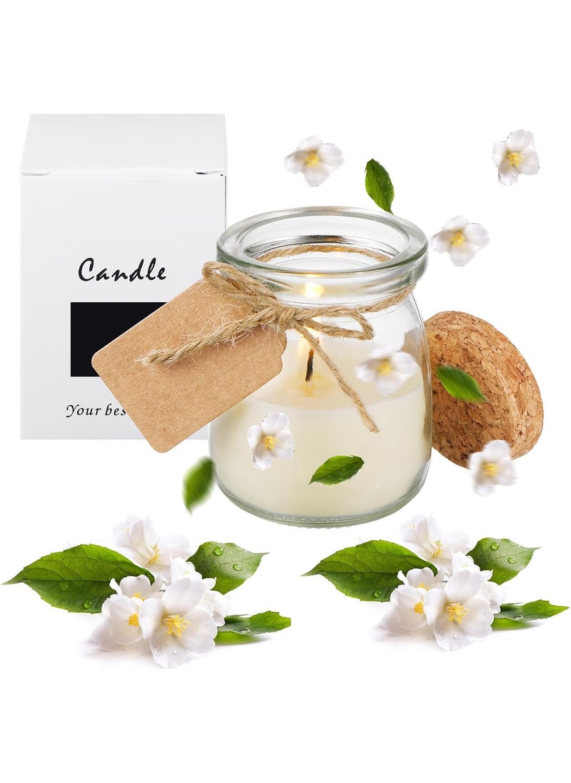 MTLEE 50 Pcs Jars Candle for Guests Wedding Candle Gift Natural Wax Candles with DIY Tag Cards for Bridesmaid Groomsman Baby Shower Party Favors Home Supply Decor (Jasmine)