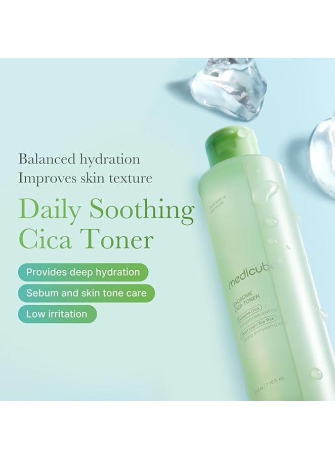 medicube Exosome CICA Toner | Daily Soothing Toner with Exosome CICA, Heartleaf, Tea Tree, 12 Kinds of CICA | Low Irritation, Sebum Care Korean Skin Care, for Stressed Skin (210ml / 7.10 fl.oz.)