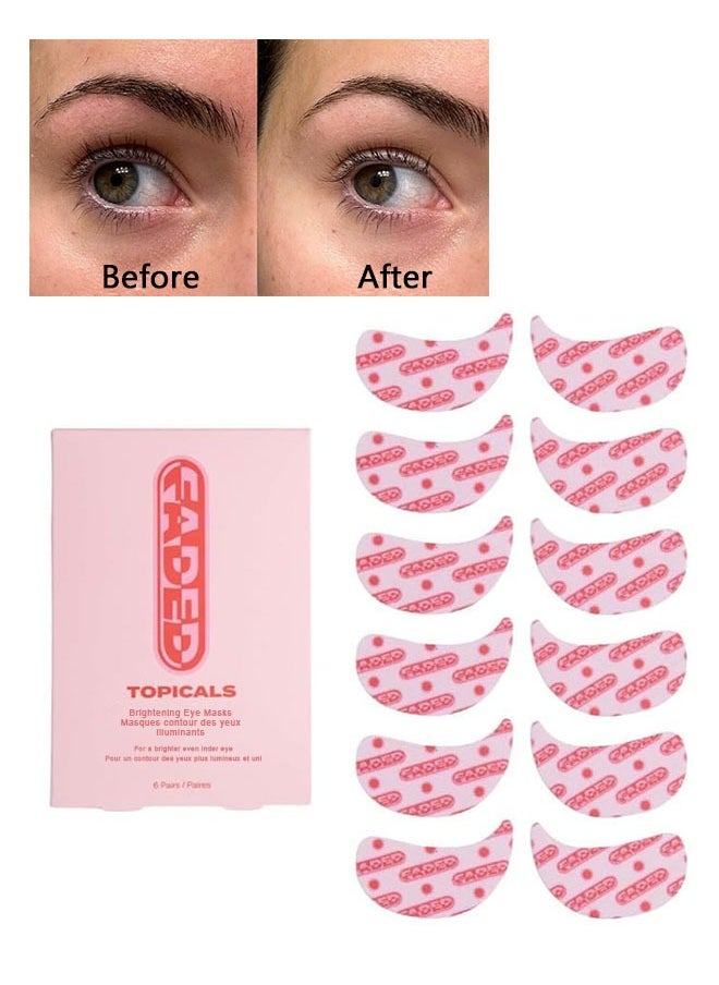 Brightening and Cleaning Eye Masks 6 Pairs, Patches to Depuff, Hydrate, Brighten and Cool, Reduce Dark Circles and Fine Lines, Faded Brightening Under Eye Masks