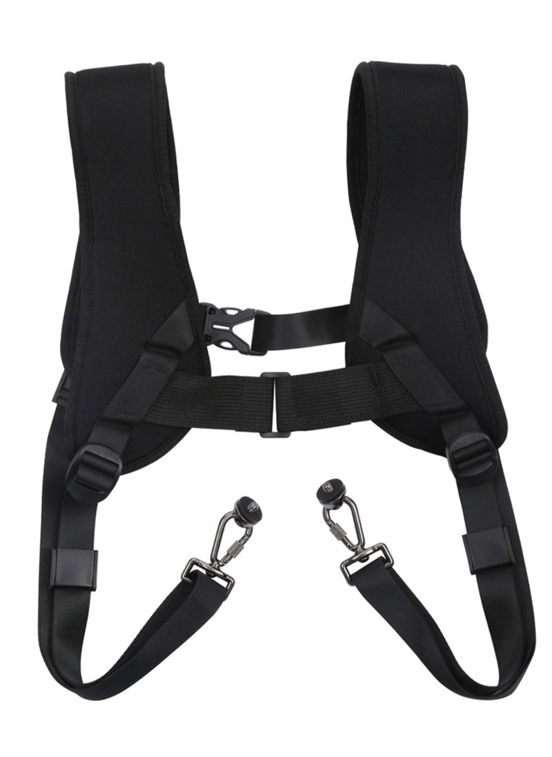 DSLR Camera Strap  Double Shoulder Camera Strap Chest Harness with Quick Release Buckles - Compatible with Canon, Nikon, Sony Point and Shoot and Mirrorless Cameras