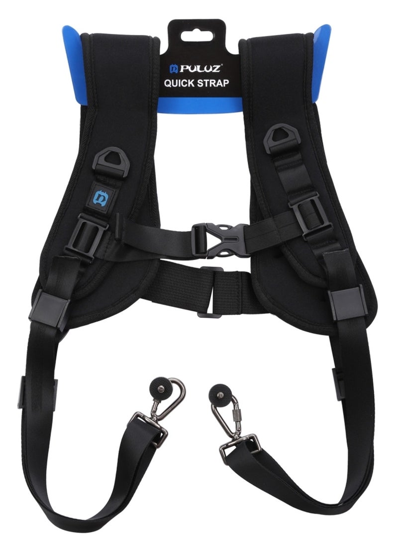 DSLR Camera Strap  Double Shoulder Camera Strap Chest Harness with Quick Release Buckles - Compatible with Canon, Nikon, Sony Point and Shoot and Mirrorless Cameras