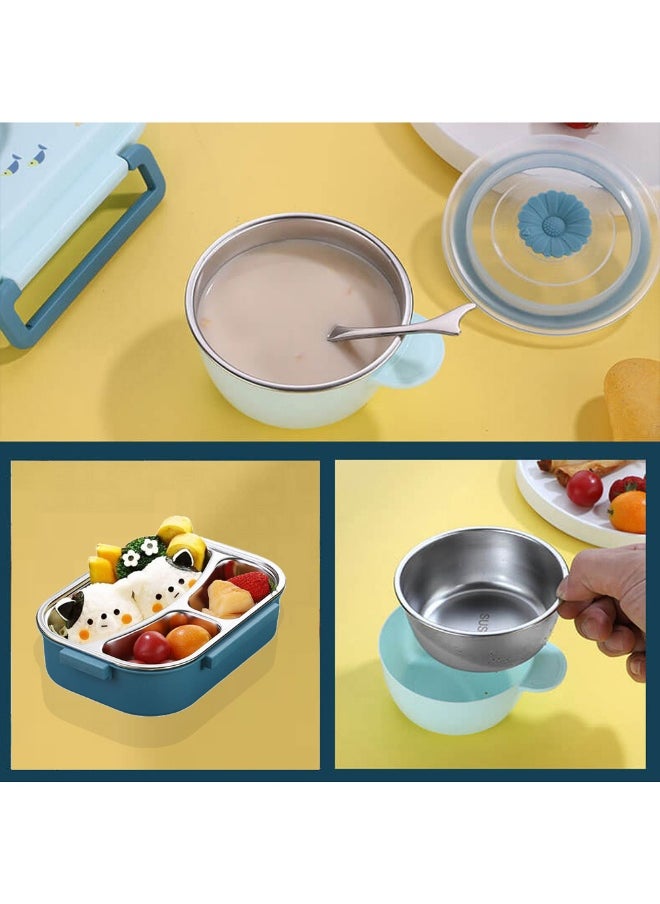 Blue Submarine Theme Compartment Steel Tiffin Lunch Box for Boys and Girls