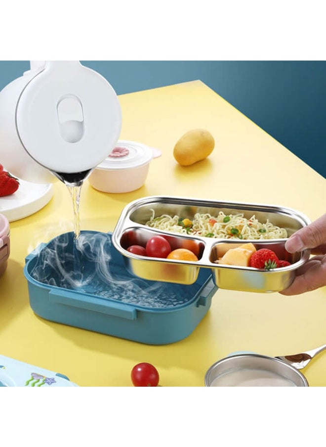 Blue Submarine Theme Compartment Steel Tiffin Lunch Box for Boys and Girls