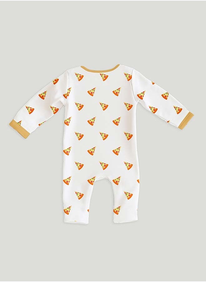LUAY 100% Cotton Full Sleeves Pizza Printed Baby Romper,Bodysuit Jumpsuit for Baby Girls & Baby Boy 18-24 M