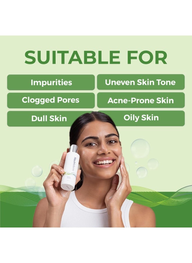 Detox Facial Cleanser,Gentle Exfoliating Face Cleanser With Glycolic Acid&Sodium Pca For Glowing Skin,Ultra Hydrating Facial Wash-Glycolic Acid Face Wash For Normal To Oily Skin-120 Ml