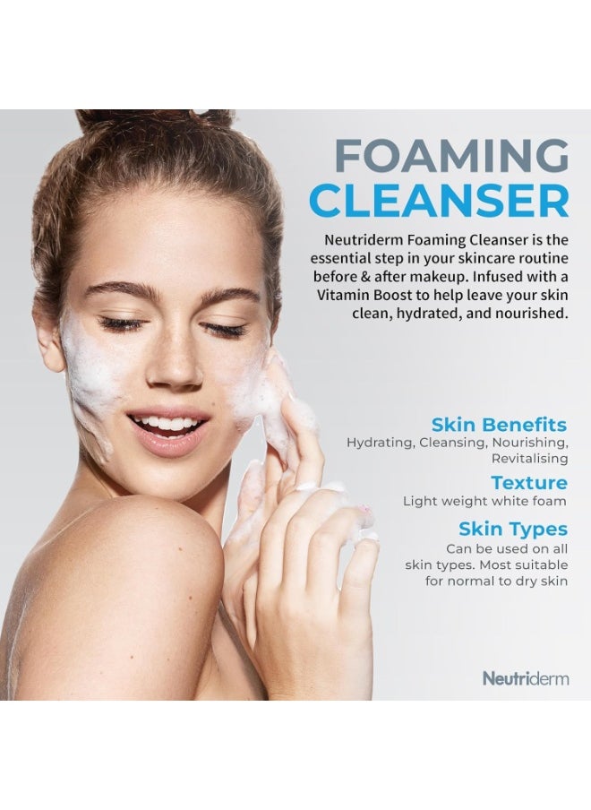 Foaming Cleanser Face Wash For Dry Skin: Ultra Hydrating Facial Cleanser With Niacinamide, Vitamin C, Provitamin B5 Cleansing Foam - Facial Wash Removes Makeup & Impurities - 150 Ml