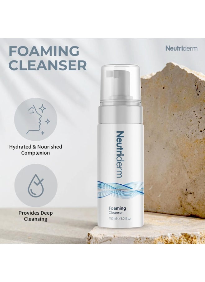 Foaming Cleanser Face Wash For Dry Skin: Ultra Hydrating Facial Cleanser With Niacinamide, Vitamin C, Provitamin B5 Cleansing Foam - Facial Wash Removes Makeup & Impurities - 150 Ml