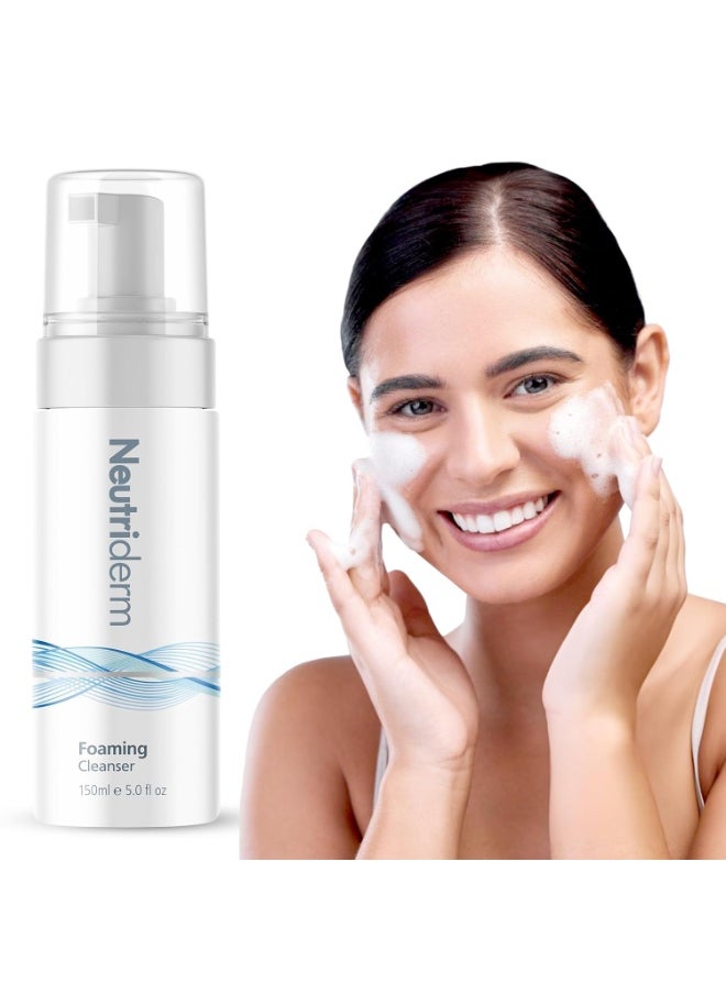 Foaming Cleanser Face Wash For Dry Skin: Ultra Hydrating Facial Cleanser With Niacinamide, Vitamin C, Provitamin B5 Cleansing Foam - Facial Wash Removes Makeup & Impurities - 150 Ml