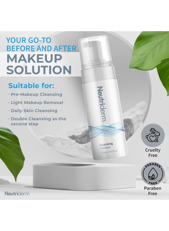Foaming Cleanser Face Wash For Dry Skin: Ultra Hydrating Facial Cleanser With Niacinamide, Vitamin C, Provitamin B5 Cleansing Foam - Facial Wash Removes Makeup & Impurities - 150 Ml