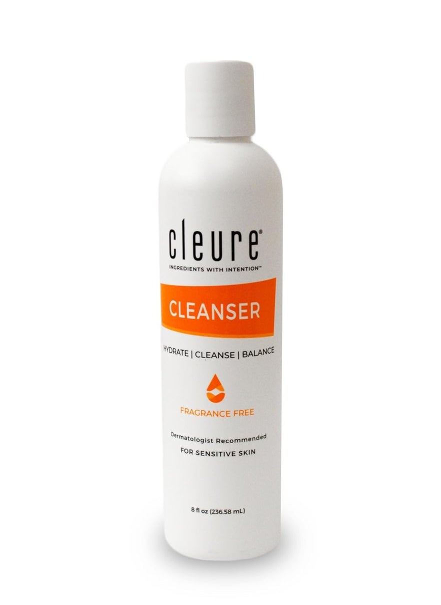 Cleure Lotion Cleanser for Dry Sensitive Skin Free of Fragrance Gluten Paraben Salicylate and Non Comedogenic 8 oz 1 Pack