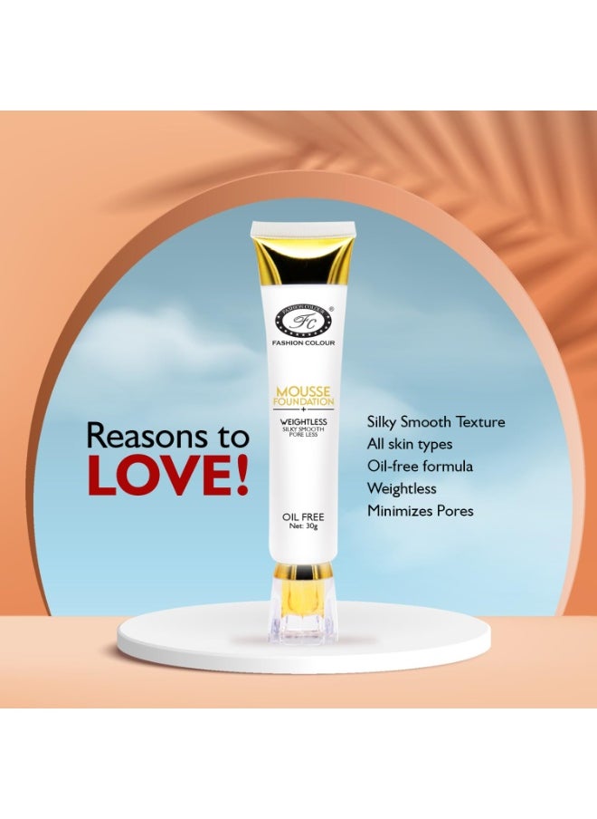 Lightweight Mousse Foundation Matte Finish Oil Free Longwear Smooth Texture 30gm Shade 03