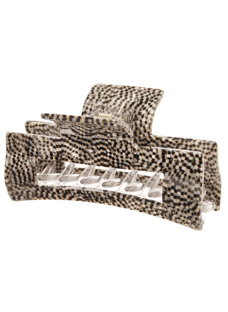 France Luxe Large Cutout Rectangle Jaw - Opera Silver