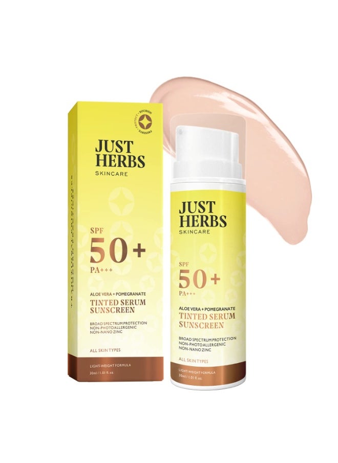 Tinted Sunscreen SPF 50+ PA++++ UVA/UVB Protection for Oily, Dry Skin, No White Cast for Men and Women - 30 ml