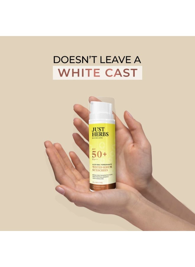 Tinted Sunscreen SPF 50+ PA++++ UVA/UVB Protection for Oily, Dry Skin, No White Cast for Men and Women - 30 ml