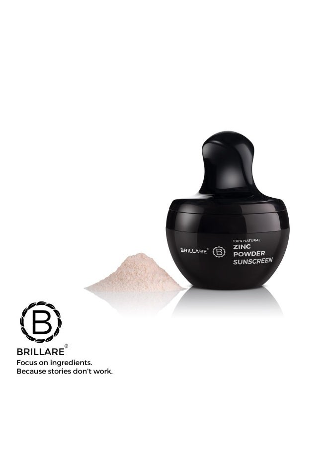 Zinc Powder Sunscreen SPF50 - Broad Spectrum Protection, Sweat Resistant Powder, Invisible Finish, Non-Greasy Formula - Skin-friendly Mineral Sunscreen for Daily Use