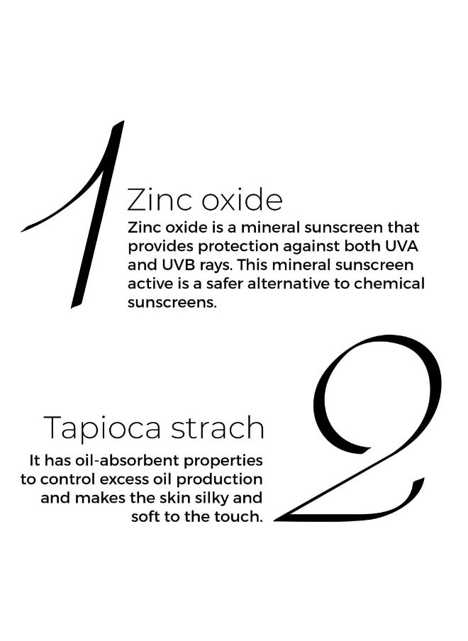Zinc Powder Sunscreen SPF50 - Broad Spectrum Protection, Sweat Resistant Powder, Invisible Finish, Non-Greasy Formula - Skin-friendly Mineral Sunscreen for Daily Use