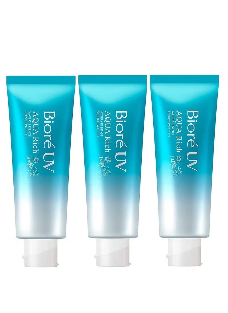 Biore UV Aqua Rich Watery Essence Sunscreen Cream SPF 50+ PA++++, 70g,Pack of 3