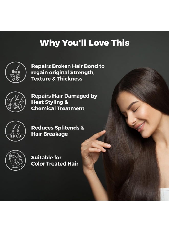 Bond Repair Shampoo | With Vegan Keratin + Peptides | 100% Damage Repair in 1 Wash | 17X Smoother, Softer, Frizz Free Hair | Repairs Dry, Heat & Chemically Treated Hair (200 ml)