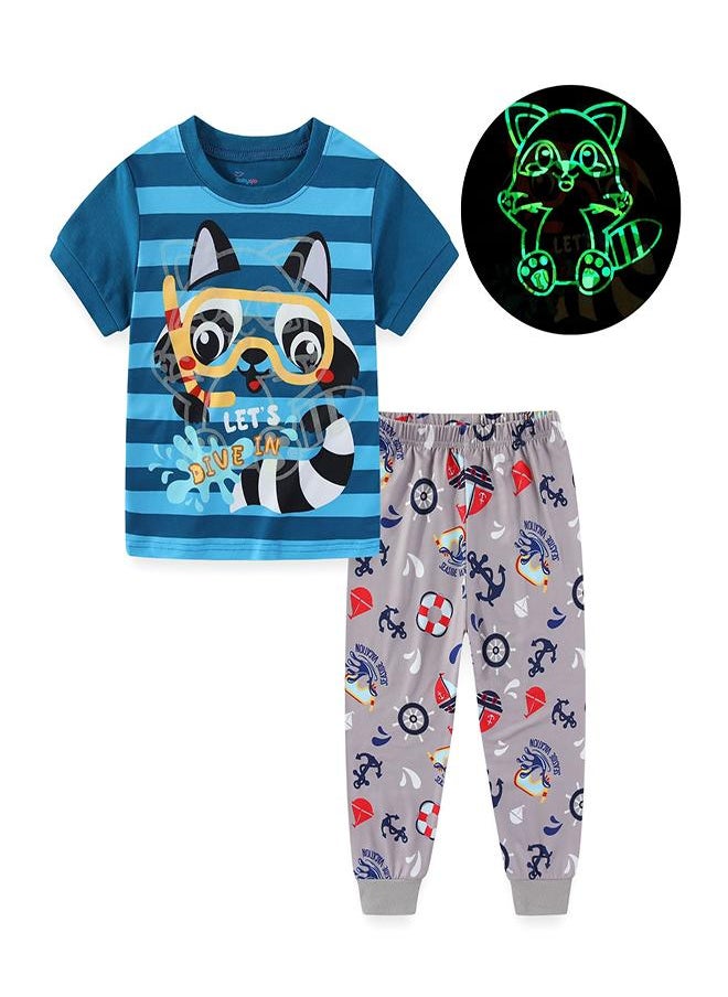 Snorkel Raccoon Ocean Dive Fun Pajama Set