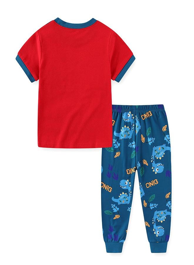 Blue Dino’s Leafy Jungle Trek Pajama Set