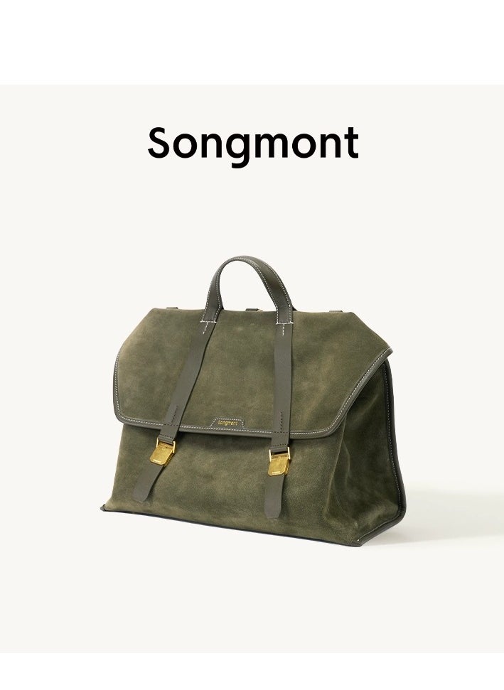 Mountain Walk Series Large Travel Briefcase Vintage Suede Crossbody Backpack (Small Size)