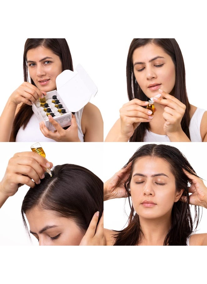 Onion Hair Oil Shots with Bakuchiol & Coconut Hair Oil for Hair Fall Control, Reduces hair fall, 100% Natural Hair Oil, (6ml *8 Vials)