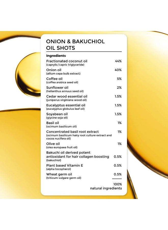 Onion Hair Oil Shots with Bakuchiol & Coconut Hair Oil for Hair Fall Control, Reduces hair fall, 100% Natural Hair Oil, (6ml *8 Vials)