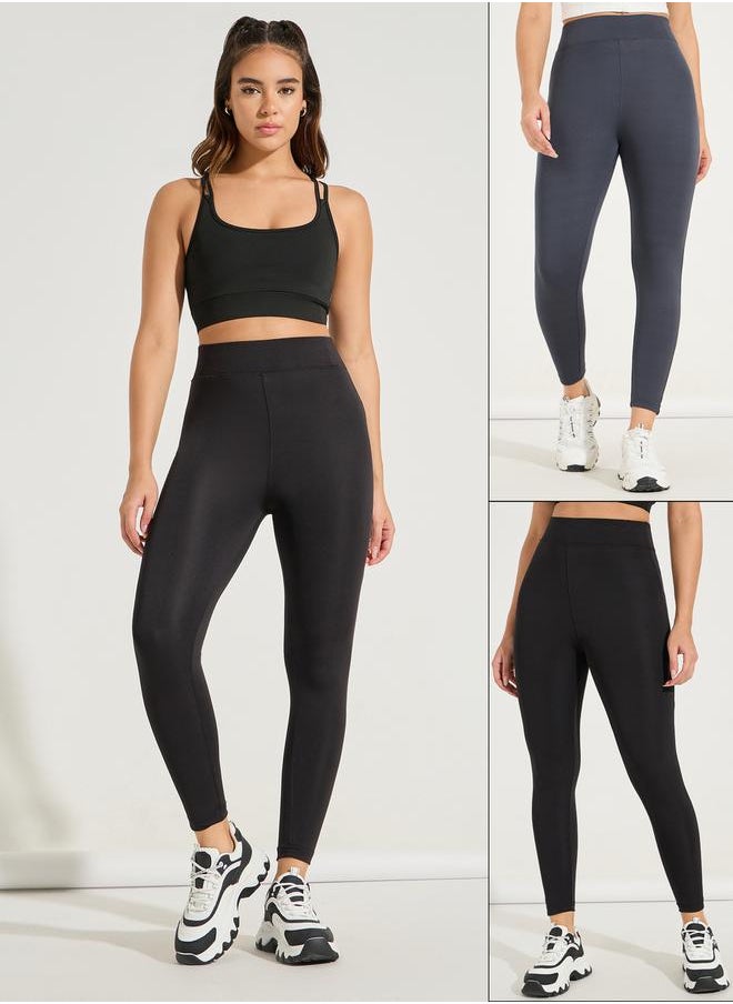 Pack of 2 - Broad Waistband Basic Leggings