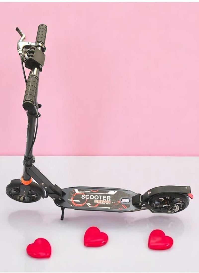 Scooters For Adults - With Double Shock Absorption System, Disc Brakes, 3 Height Adjustable, Support 100kg Weight, Suitable For Teenagers And Children Over 8 Years Old.black color