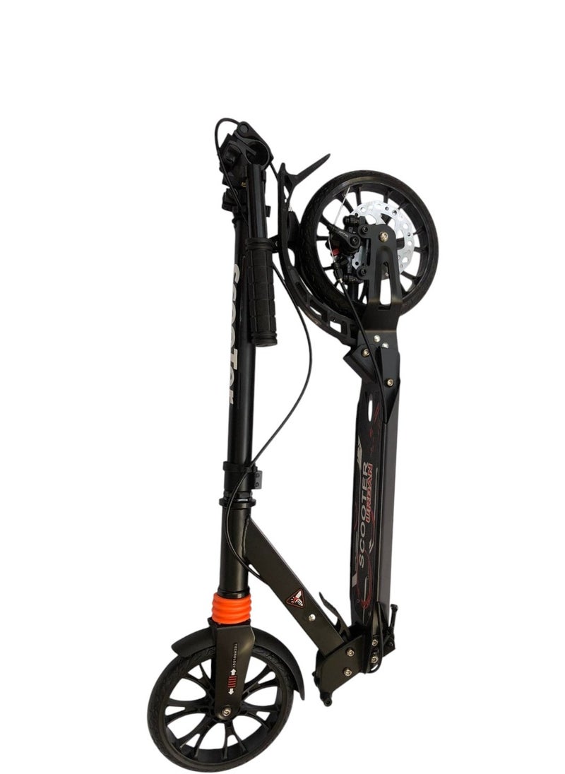 Scooters For Adults - With Double Shock Absorption System, Disc Brakes, 3 Height Adjustable, Support 100kg Weight, Suitable For Teenagers And Children Over 8 Years Old.black color