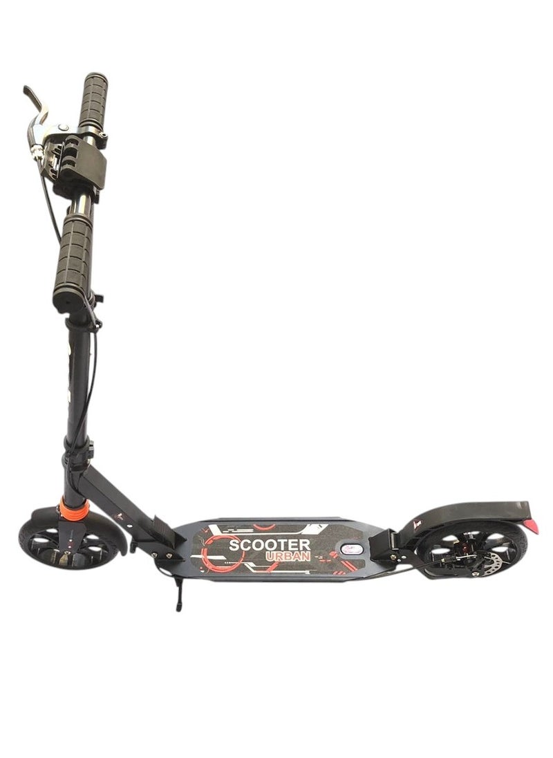 Scooters For Adults - With Double Shock Absorption System, Disc Brakes, 3 Height Adjustable, Support 100kg Weight, Suitable For Teenagers And Children Over 8 Years Old.black color