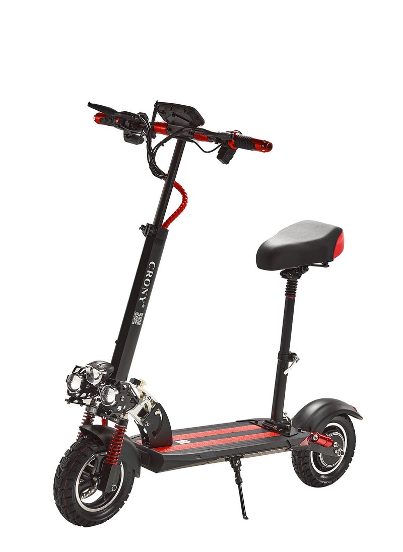 V10 Big LCD Display 1200W Motor E-Scooter, 48V 12AH Battery, 28–42 MRH Max Speed, 12–25 Miles Range, 10” Off-Road Rubber Tires, Dual Disc Brakes, Front & Rear Suspension, Foldable Aluminum Frame, Triple LED Headlights, LED Base Lighting, Electric Scooter for Adults/Teens with Seat, Heavy Duty 265 lbs Load Capacity, Fast Urban Commuter E-Skateboard for Teens and Adults, Long Range, E-bike with Solid Tires and Easy Folding Design, Fast Urban Commuter Motorized Scooter,Perfect Scooter for Outdoor Adventures, Red