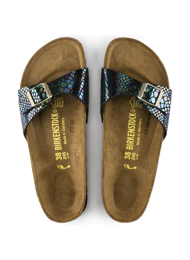 Madrid Shiny Snake Black Multi Birko-Flor Sandal