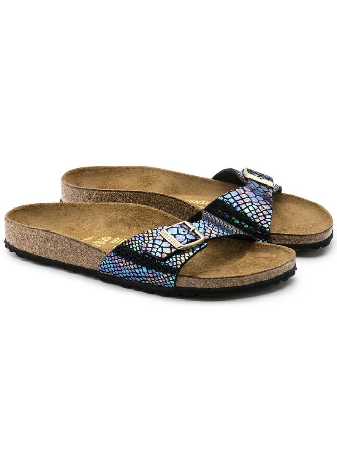 Madrid Shiny Snake Black Multi Birko-Flor Sandal