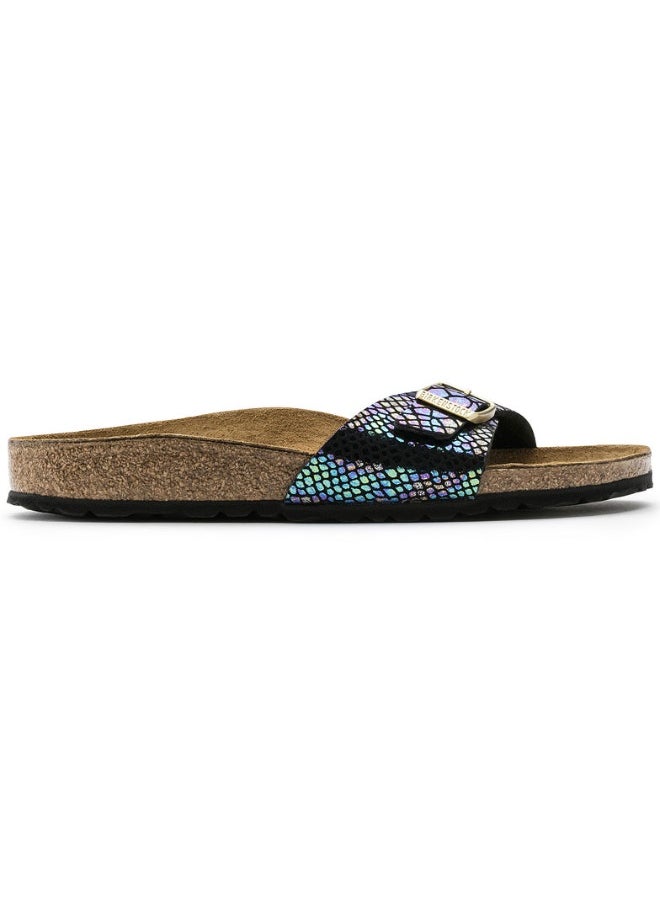 Madrid Shiny Snake Black Multi Birko-Flor Sandal