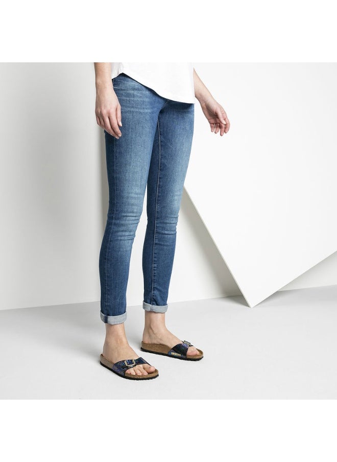 Madrid Shiny Snake Black Multi Birko-Flor Sandal