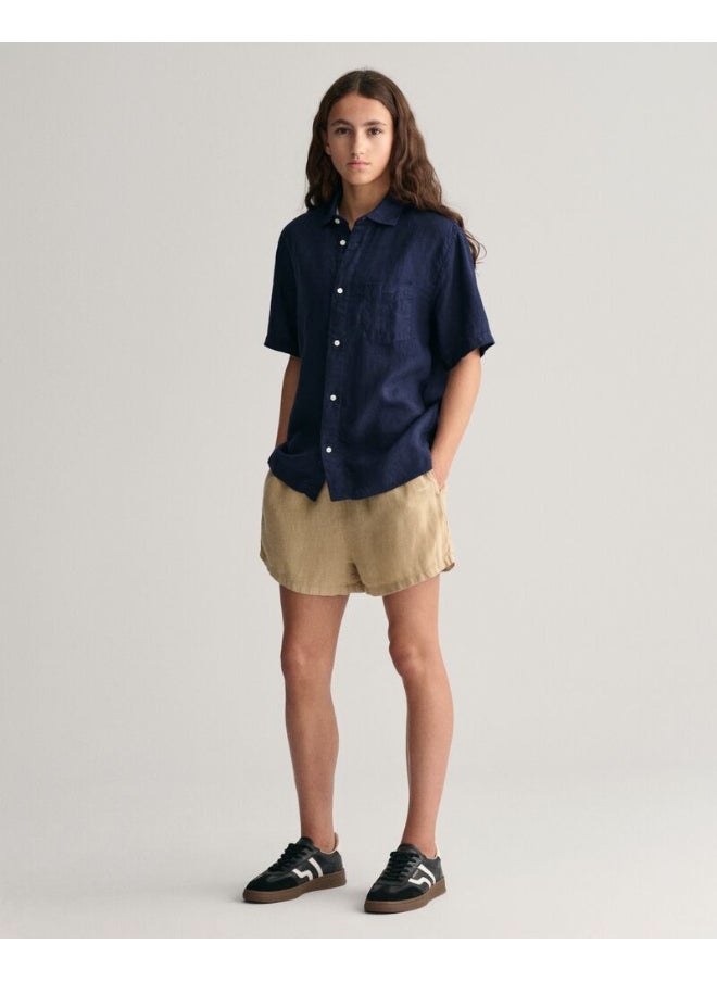Gant Teens Linen Short Sleeve Shirt