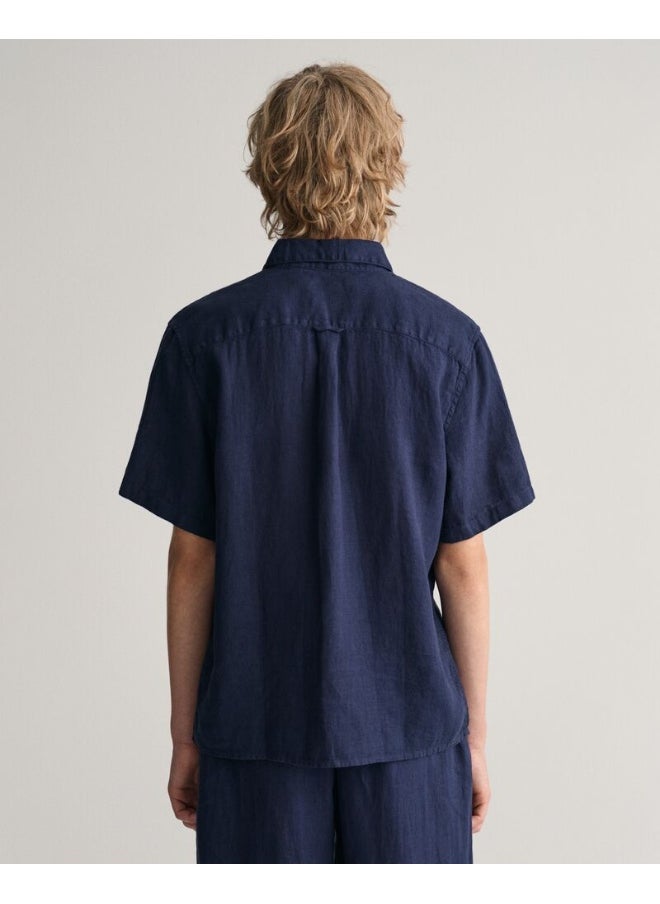 Gant Teens Linen Short Sleeve Shirt