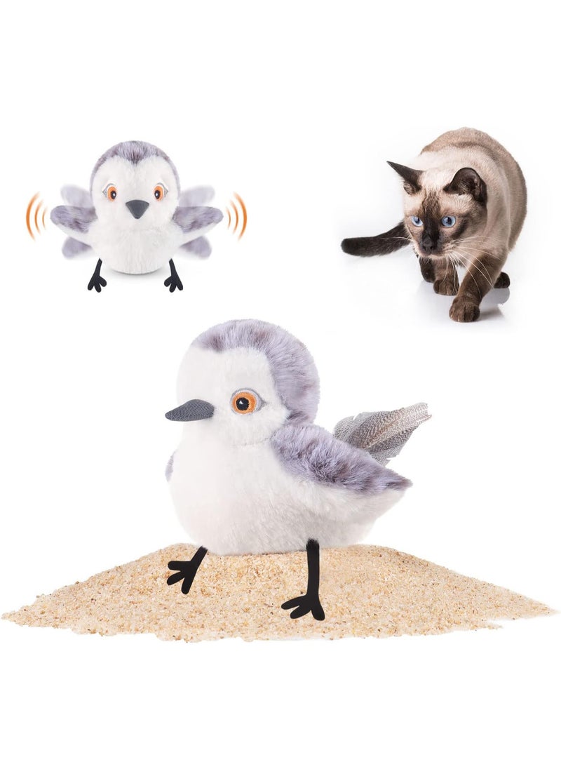 Cat Toys Flapping Bird (No Flying), Lifelike Sandpiper Chirp Tweet, Rechargeable Touch Activated Kitten Toy Interactive Cat Exercise Toys for All Breeds Cat Kicker Catnip Toys