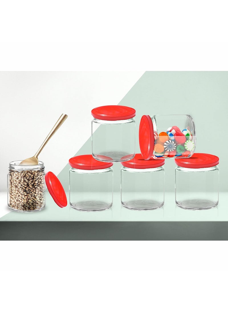 Pure Source India Glass Kitchen Storage Airtight Cookie Jar -190 ml, 12 Piece, Transparent
