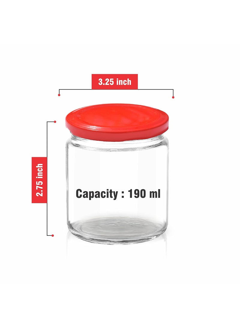 Pure Source India Glass Kitchen Storage Airtight Cookie Jar -190 ml, 12 Piece, Transparent