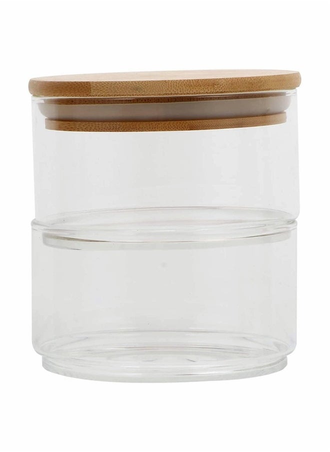 Stackable Airtight Glass Storage Jars with Lids for Kitchen Use Ideal for Nuts Pasta Spices Tea Coffee and More