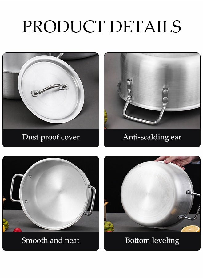 5-Piece Aluminum Cooking Pot Set With Lid And Handle, Large, Medium And Small, Suitable For Stews, 16 Cm / 18 Cm / 20 Cm / 22 Cm / 24 Cm Pots