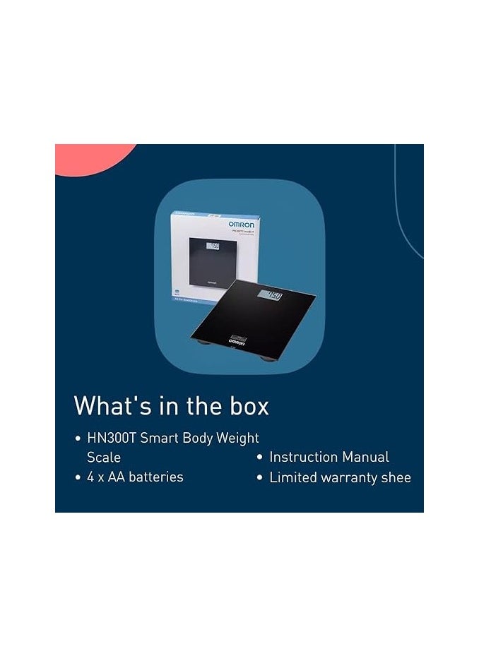 OMRON HN300T2 Intelli IT Smart Digital Weighing Scale, Large LCD Display
