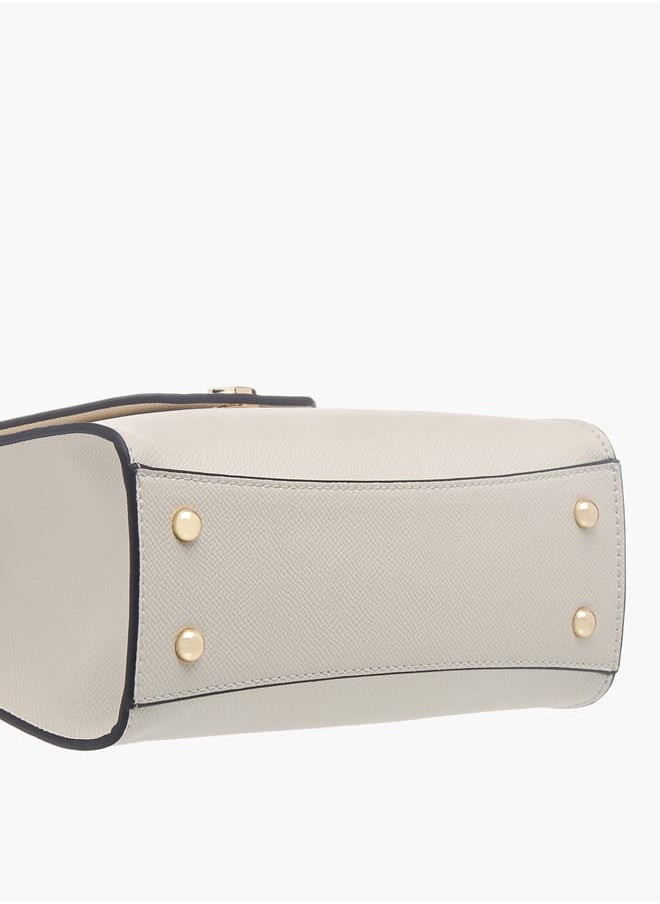 Womens Textured Crossbody Bag With Flap Closure And Detachable Strap